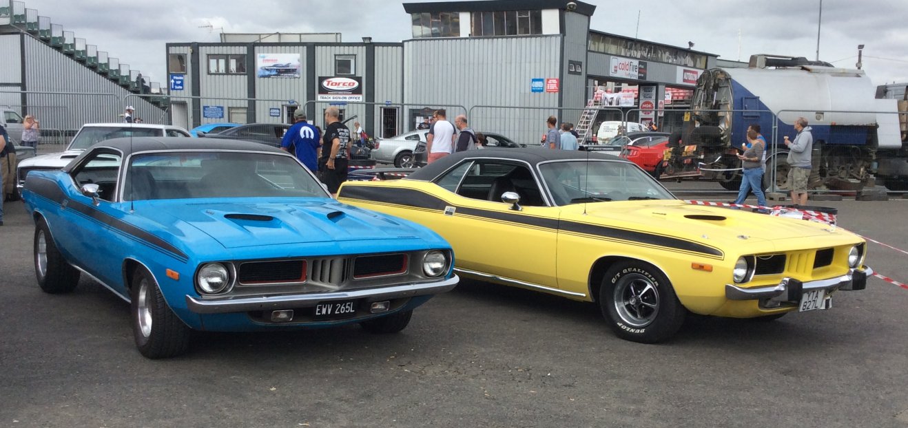 My 'cuda sat next to the blue one belonging to John Marsh at the Mopar Nats.