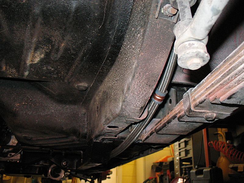 I could cross over the chassis rail at the bottom behind the chassis connector.