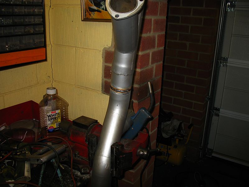 There is it weded up and ready for the next section to be welded on. Maybe tomorrow.