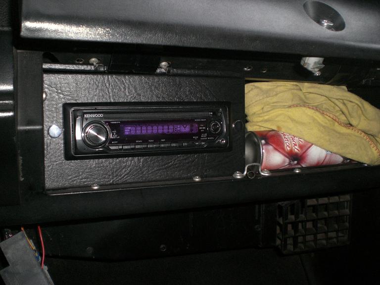 New Stereo fitted in new vinyl covered glove box made by myself
