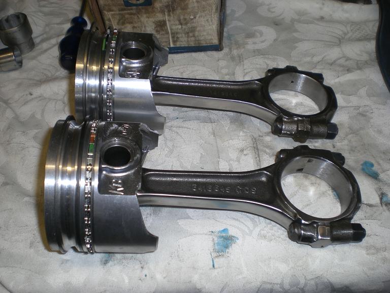 rod, piston and rings assembled