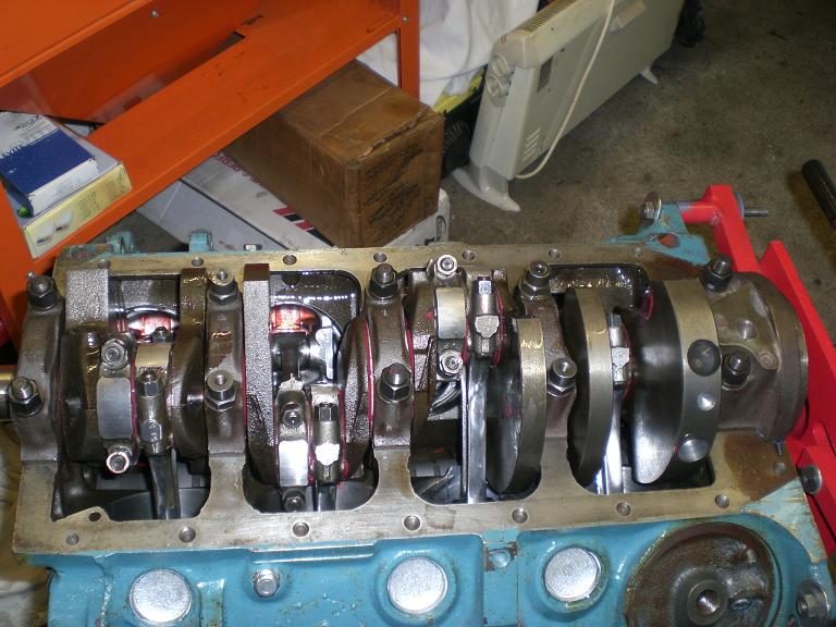 Crank and rods installed