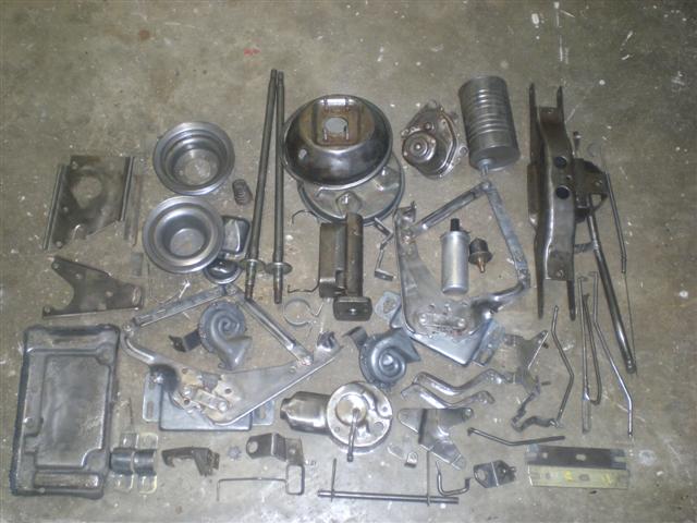 all parts stripped and ready to be powder coated