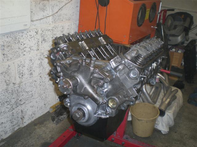 Engine stripped of all its paint.