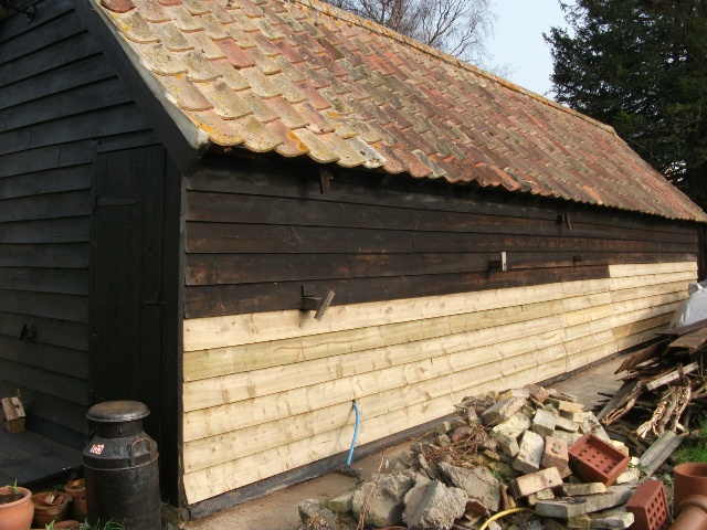 Ripped off the rotted boards and inter-locked the new ones.....