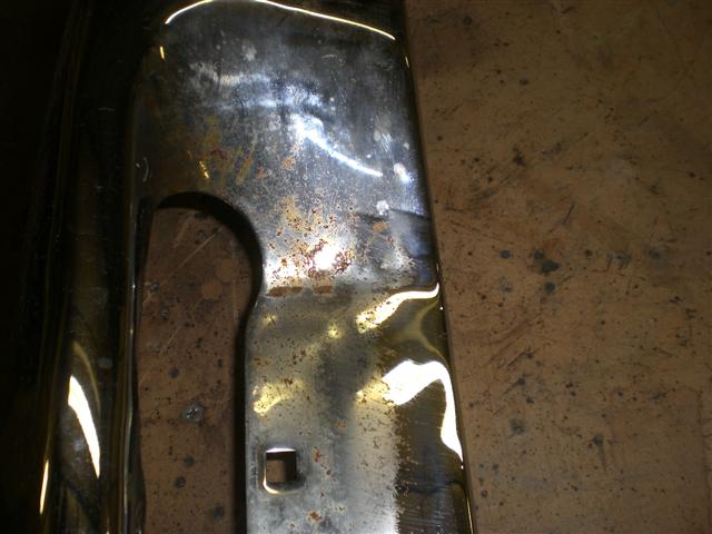 YOu can see the samll bit to the edge where I started polishing and you can see how much dirt and rust is there.