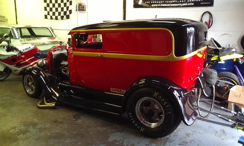 The owner of this 29 model A has put the engine and gearbox in the whole, but that's about it, Anton has the rest to do then get it driving.