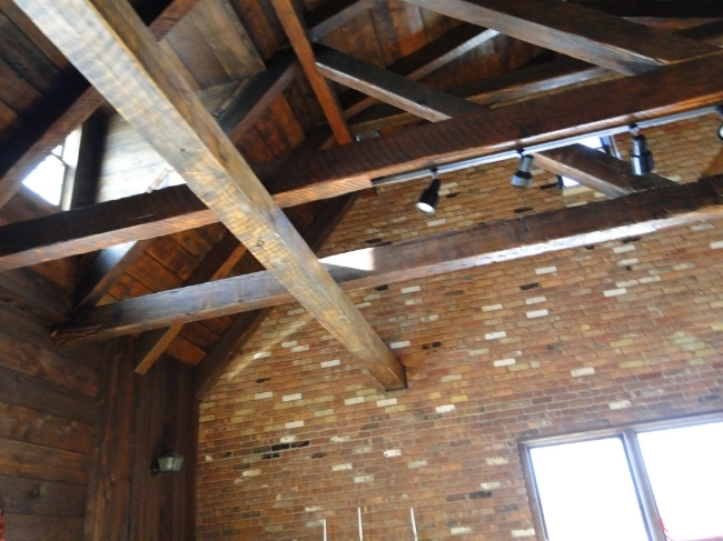 lots of bricks in this place, the guy who built it was a stone mason and a complete nut, there is enough steel in the place to hold up the Empire State building and it's got real cast iron radiators in some of the rooms, toasty!