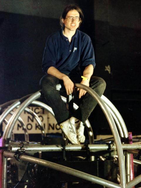 on top of the bomber before we loaded it up with Vari*Lites for a rave at Brixton Academy in er 19??