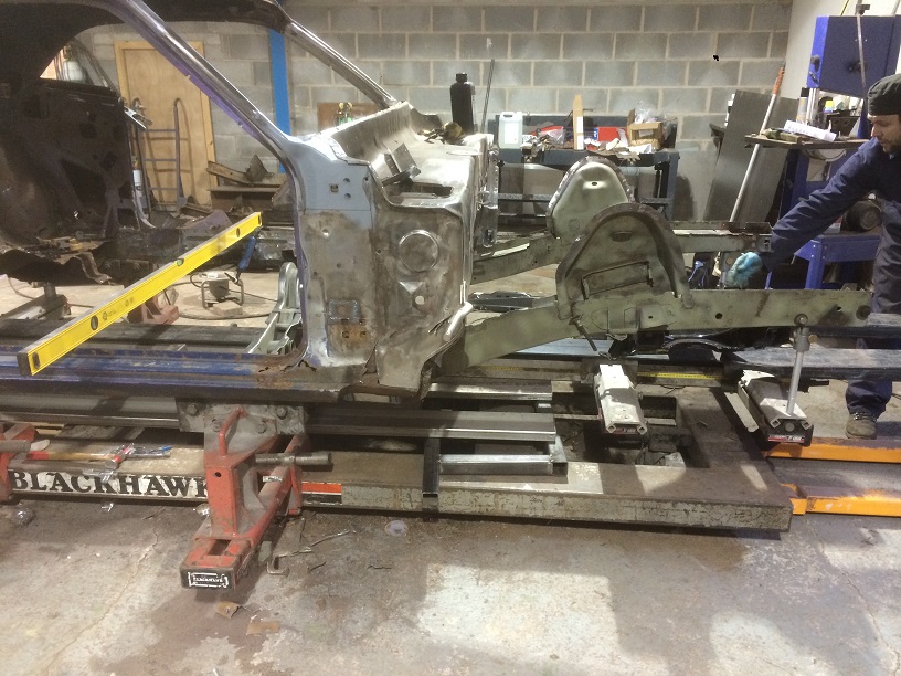testing the fit of the new front frame rails
