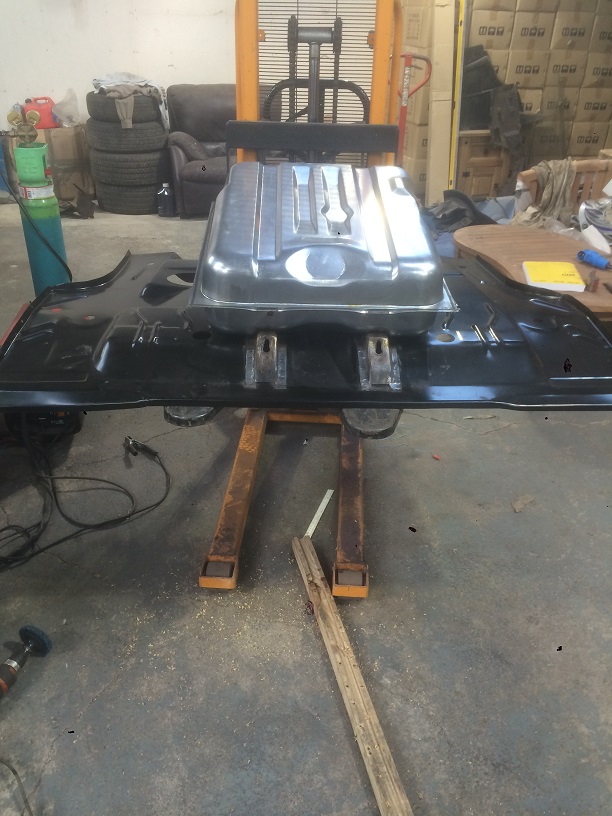 Test fit to make sure repro fuel tank is same size as the mounting rails.